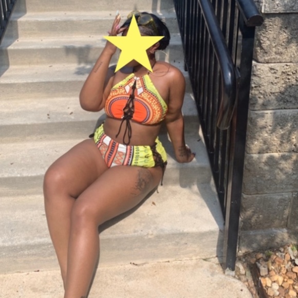 Tribal Neon Bikini -Plus Size - Picture 9 of 9